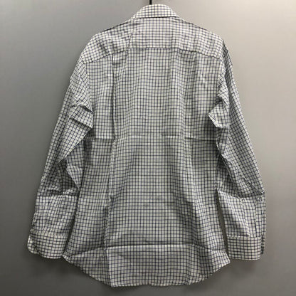 極美品◆エルメネジルドゼニア 長袖ドレスシャツ チェック柄 ブルー サイズ38/15 Ermenegildo Zegna 【AFB35】
