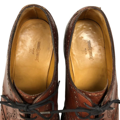 ジョンロブ レザーシューズ ダービー ウイングチップ カーフ ブラウン サイズ7.5 JOHN LOBB 約26.0cm【AFC46】
