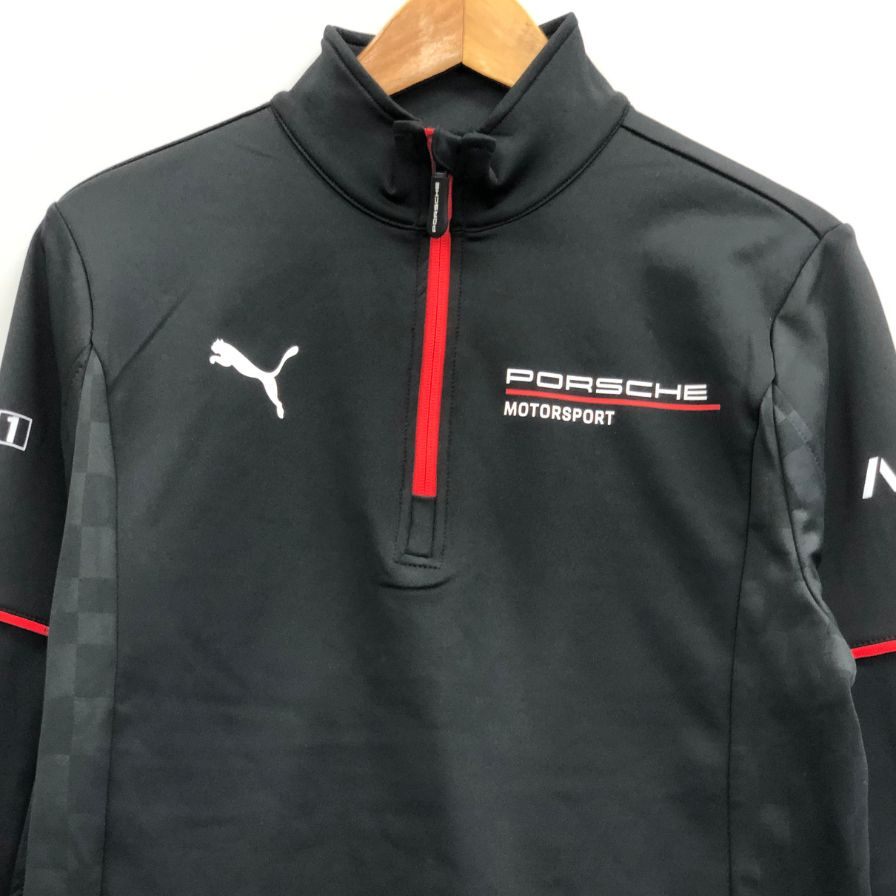 新品同様◆ポルシェ モータースポーツ レプリカ ミッドレイヤー モータースポーツ ウェア ブラック サイズM PORSCHE 【AFB44】