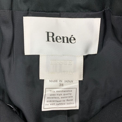 極美品◆ルネxティシュー ロイヤルスウィートコート キルティングコート 38サイズ ブラック 6438040 Rene Tissue 【AFA13】