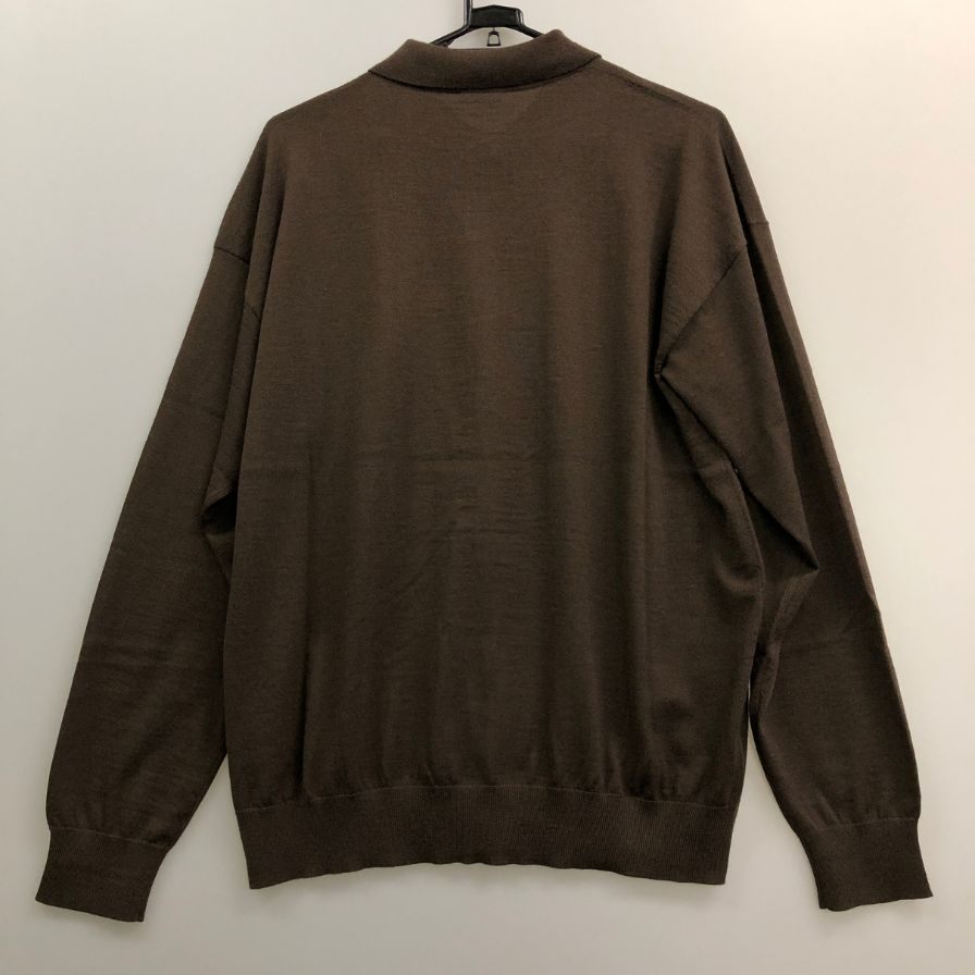 新品同様◆キャッシュ＆バルバ カシミヤ 150  ポロカラー ニット IMWSW003 ブラウン サイズ2 Cash & Barba 【AFB4】