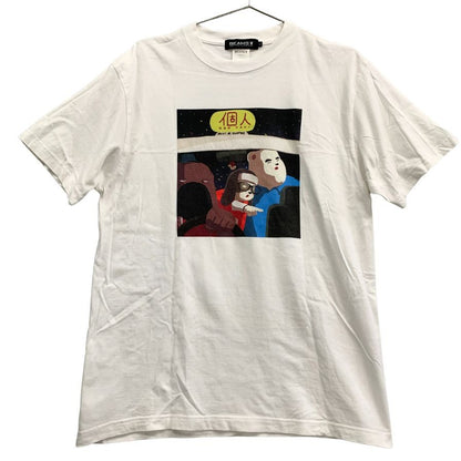 極美品◆ビームスティー Tシャツ 別注オッドタクシー スカートとPUNPEE ホワイト メンズ サイズL BEAMST ODDTAXI 【AFB1】