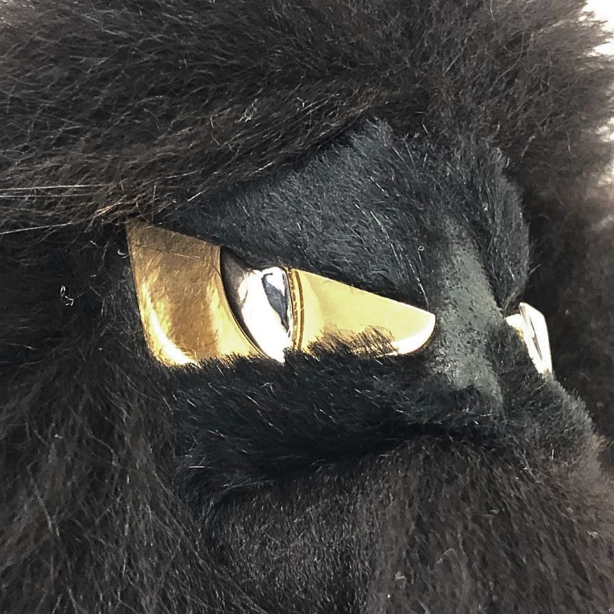 フェンディ バグズモンスター ファーチャーム キーホルダー ブラック FENDI【AFI2】【中古】