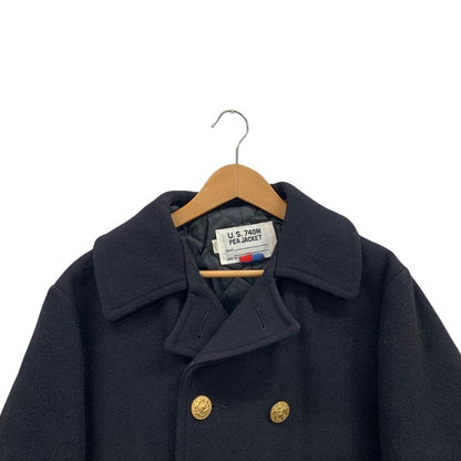 美品◆ショット ピーコート 金ボタン U.S. 740N PEA JACKET ネイビー メンズ サイズ40 SCHOTT 【AFA2】