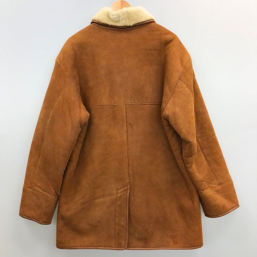 中古◆アクアスキュータム ラムレザー ハーフコート ウーリア ムートン イングランド製 メンズ サイズ40 ブラウン Aquascutum 【AFF24】