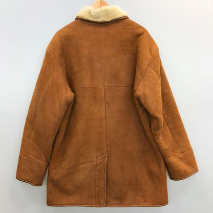 中古◆アクアスキュータム ラムレザー ハーフコート ウーリア ムートン イングランド製 メンズ サイズ40 ブラウン Aquascutum 【AFF24】