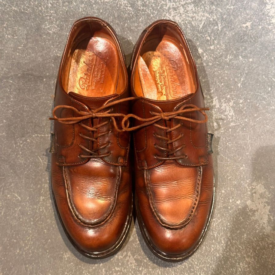 パラブーツ レザーシューズ シャンボード Uチップ デカタグ ブラウン  メンズ サイズUK6.5 PARABOOT ビジネスシューズ 約25.0cm【LA】【中古】