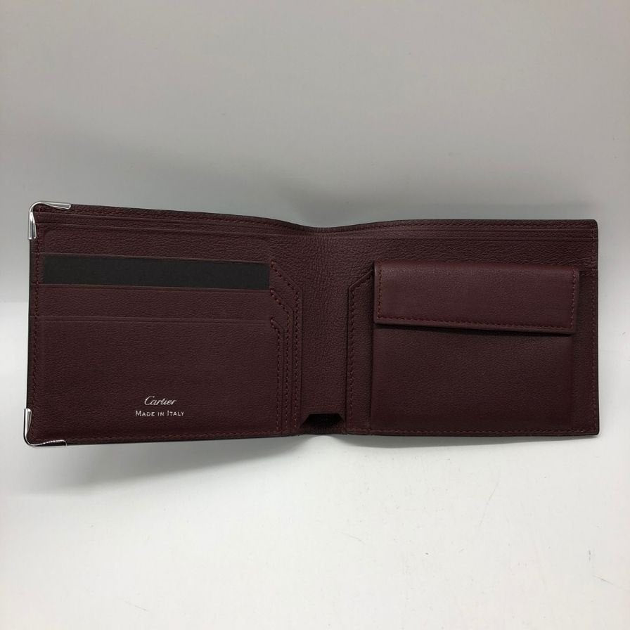 カルティエ 財布 コンパクトウォレット マストライン レザー メンズ ブラック Cartier【AFI5】