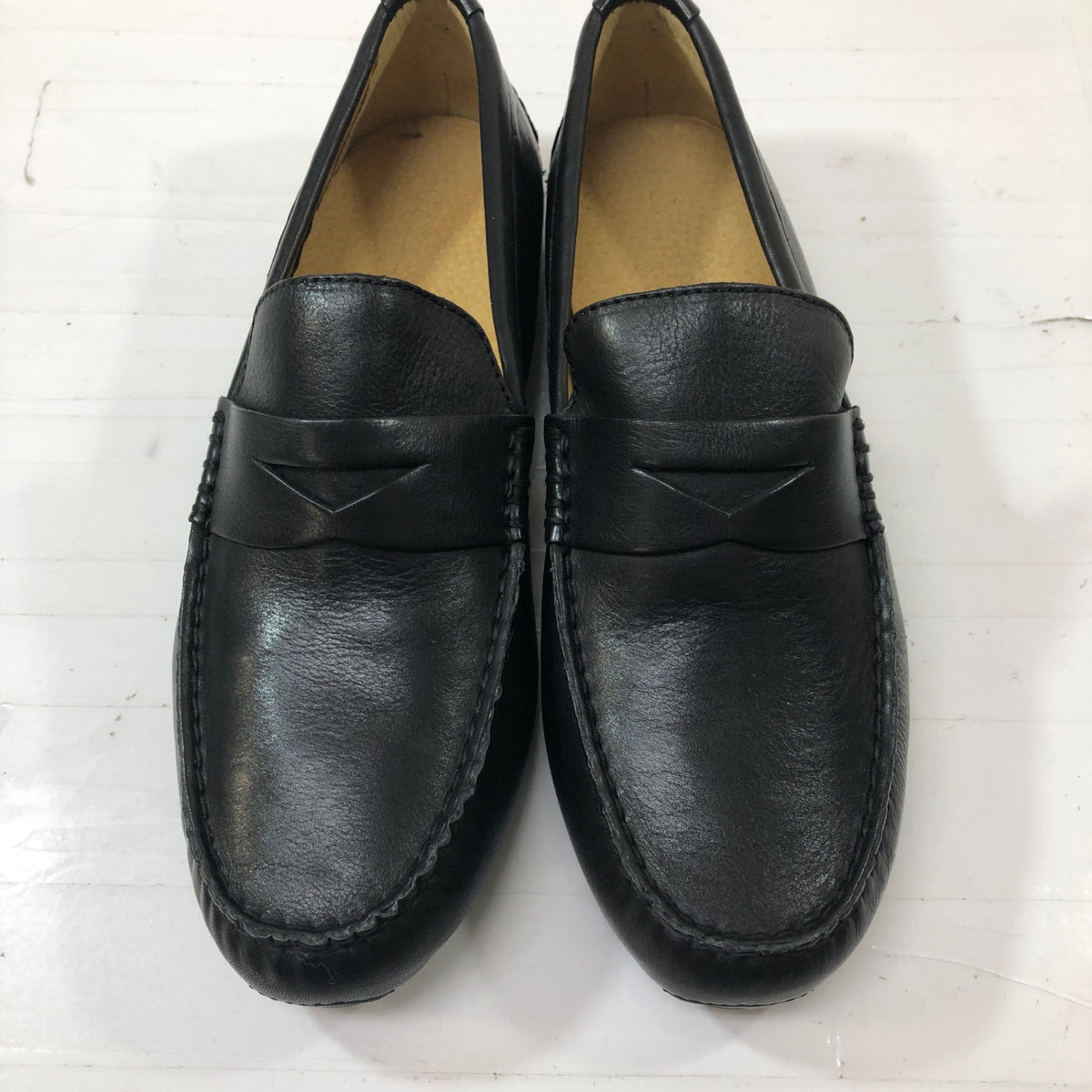 コールハーン ドライビングシューズ コインローファー カーフ ブラック サイズUK7 メンズ COLE HAAN 約25.5cm【AFC51】