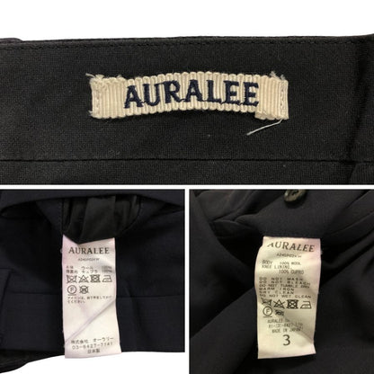 オーラリー ハードツイスト スラックス 24SS  メンズ サイズ3 ネイビー ウール ドビー AURALEE 【AFB12】