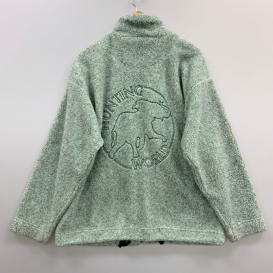 極美品◆ハンティングワールド ボアジャケット ジップアップ バックロゴ レディース ブルー系 サイズL HUNTING WORLD 【AFB20】