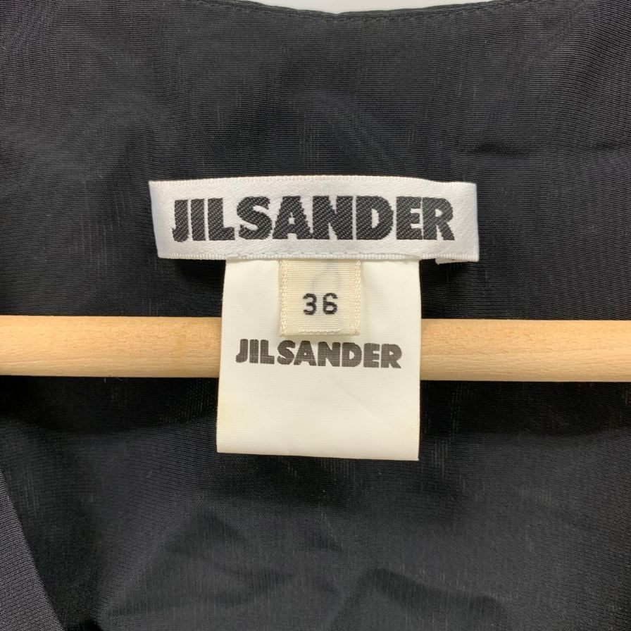 美品◆ジルサンダー ベスト ジレ ノースリーブ レーヨン キュプラ サイズ36 ブラック レディース JIL SANDER 【AFB25】