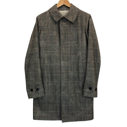 中古◆トゥモローランド ロロピアーナ ステンカラーコート 千鳥格子 ウール グレー メンズ サイズ42 TOMORROWLAND STORM SYSTEM 【AFB28】