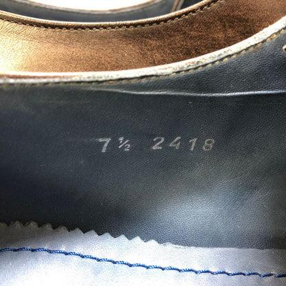 ザンピエレ レザーシューズ Vチップ 2418 本革 ブラウン メンズサイズ7.5 ZAMPIERE 約26.5cm【AFD4】