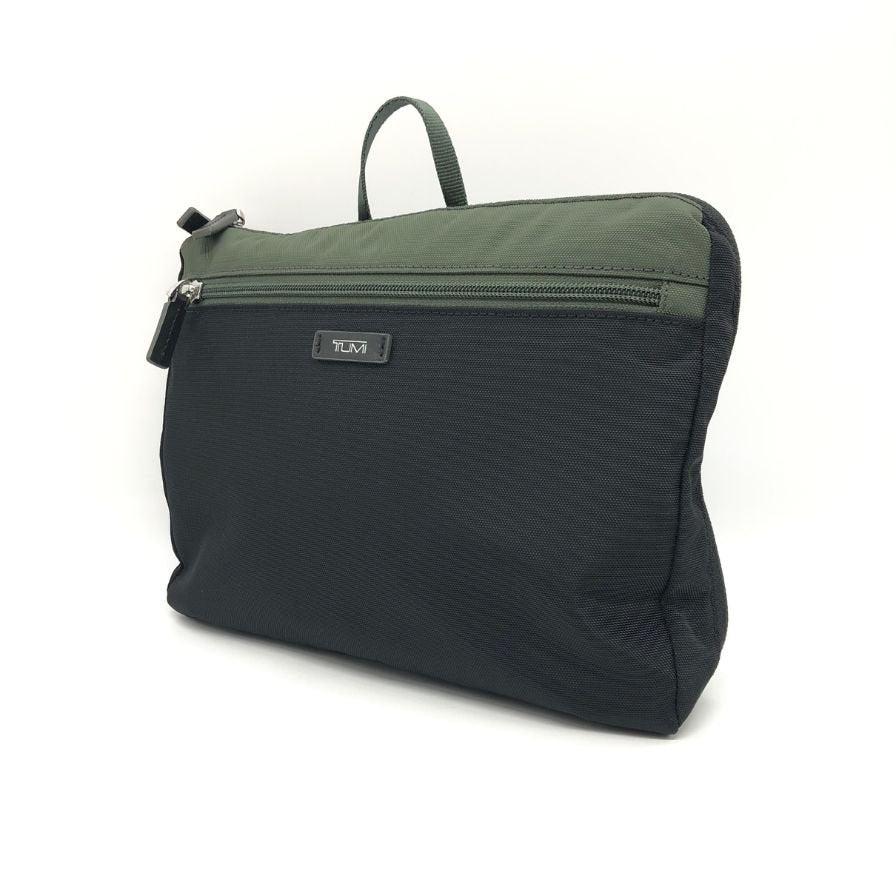 トゥミ バッグ ポケッタブル ナイロン 折り畳み ボストン バッグ カーキ ブラック TUMI【AFE5】