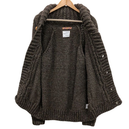 美品◆アーバンリサーチ ドアーズ ハンドニット 木製ボタン ペルー製 メンズ サイズL ブラウン URBAN RESEARCH DOORS 【AFB26】