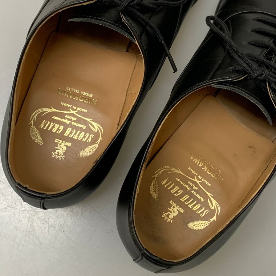 スコッチグレイン ストレートチップ レザー T0326 百貨店限定モデル メンズ ブラック サイズ25 SCOTCH GRAIN 約25.0cm【AFD12】
