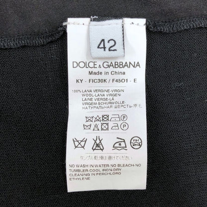 極美品◆ドルチェ＆ガッバーナ ウエスト変則ベルト カーディガン レディース サイズ42 ブラック DOLCE&GABBANA 【AFB25】
