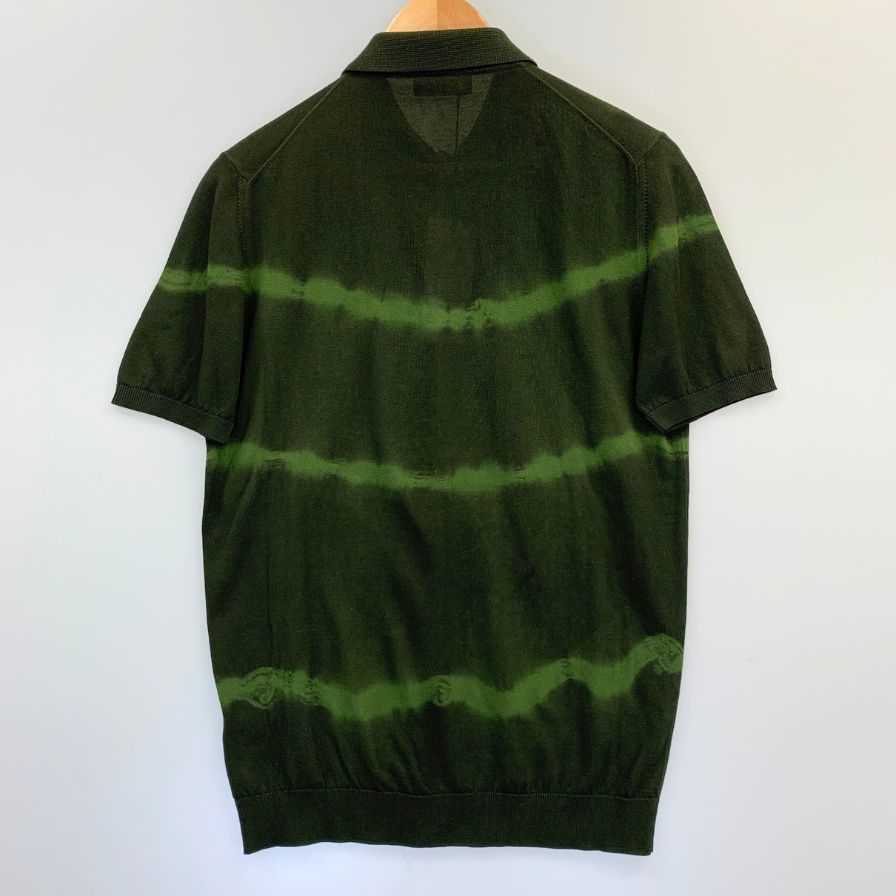 新品同様◆ロベルトコリーナ ポロシャツ 半袖 コットン ニット グラデーション グリーン メンズ サイズ48 roberto collina 【AFB2】