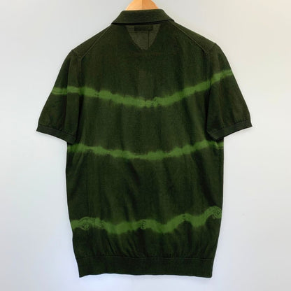 新品同様◆ロベルトコリーナ ポロシャツ 半袖 コットン ニット グラデーション グリーン メンズ サイズ48 roberto collina 【AFB2】
