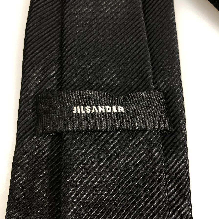 ジルサンダー ネクタイ コットン100% メンズ ブラック Jil sander【AFB50】