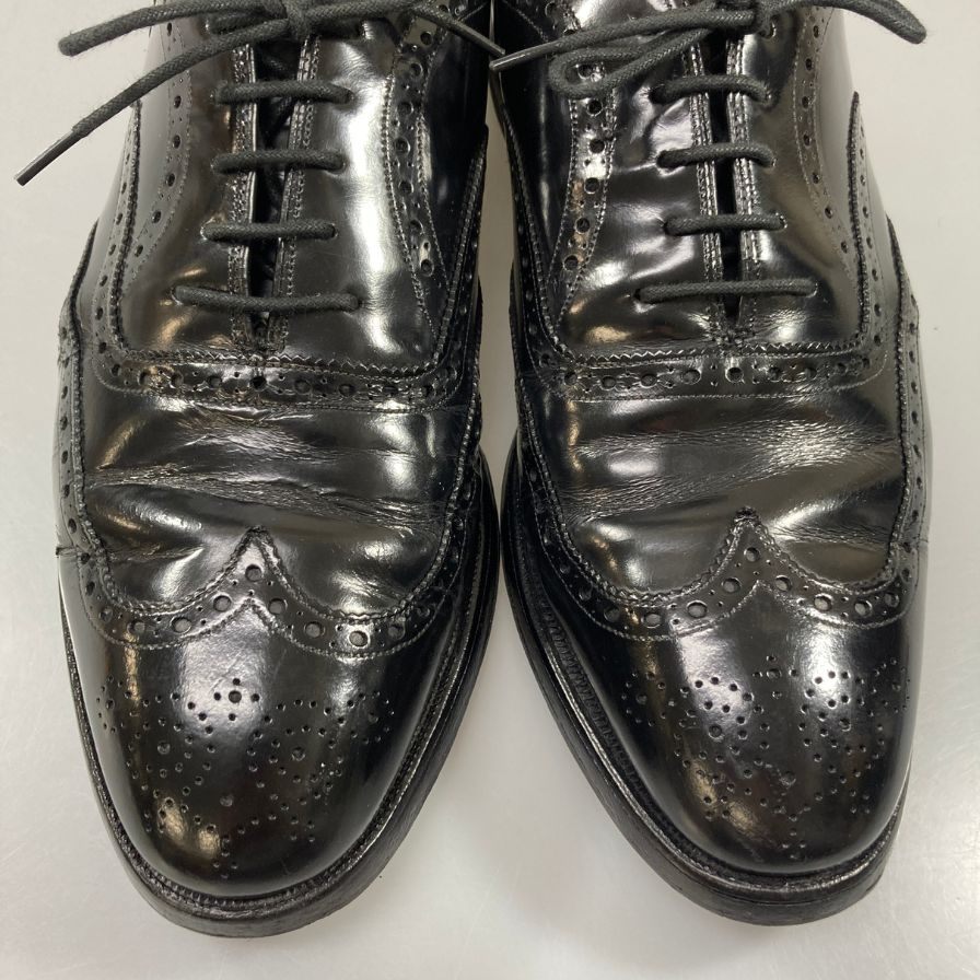 ジョンストン＆マーフィー レザーシューズ フルブローグ ウィングチップ ブラック メンズ サイズ11  Johnston&Murphy 約29.0cm【AFC3】
