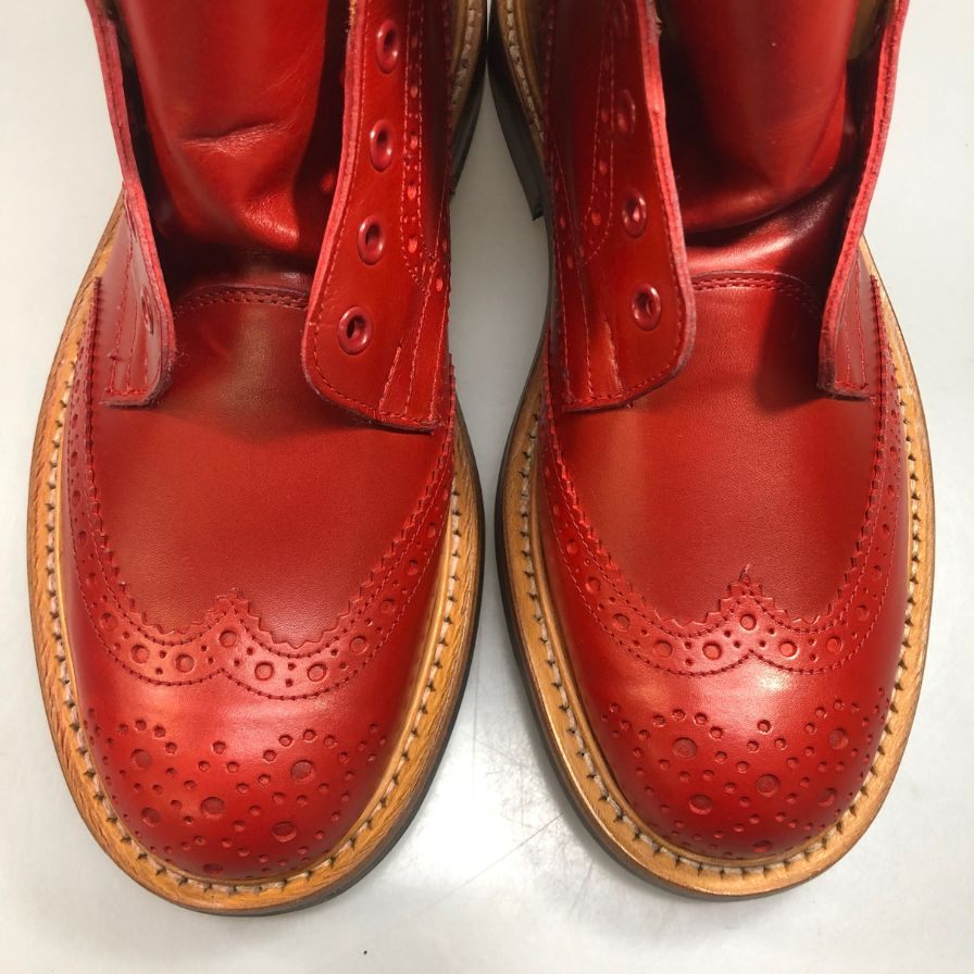 トリッカーズ カントリーブーツ ウイングチップ ストウ WS634 メンズ サイズ 7ハーフ レッド  Tricker's ブーツ 約26.0cm【LA】【中古】