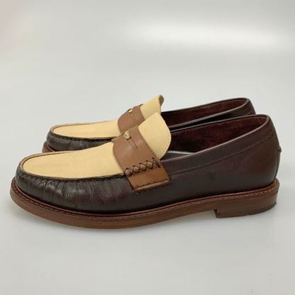 コールハーン レザーシューズ C37771 クラシックス ピンチ ペニーローファー ブラウンアイボリーコンビ US8 COLE HAAN 約26.0cm【AFD13】