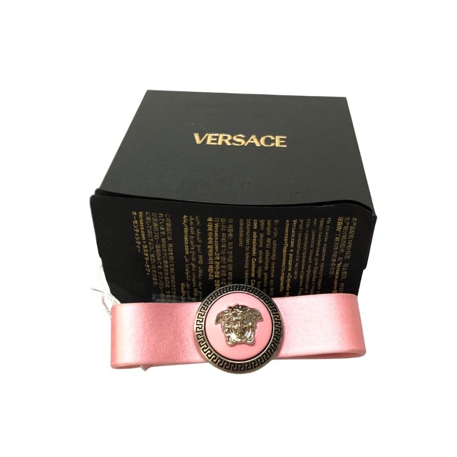 ヴェルサーチ バレッタ ピンク メデューサ シルバー金具 レディース VERSACE