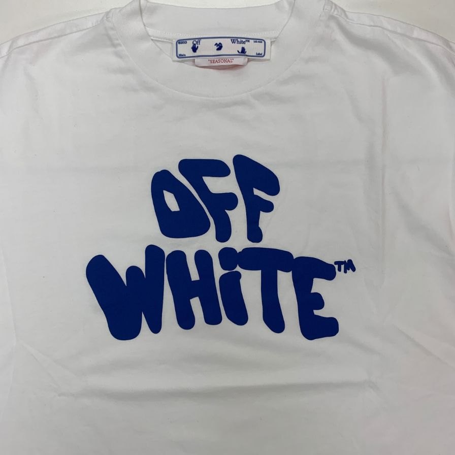 極美品◆オフホワイト グラフィック ロゴTシャツ 23SS OWAA089S23JER017 メンズ サイズM ホワイト OFF-WHITE 【AFB19】