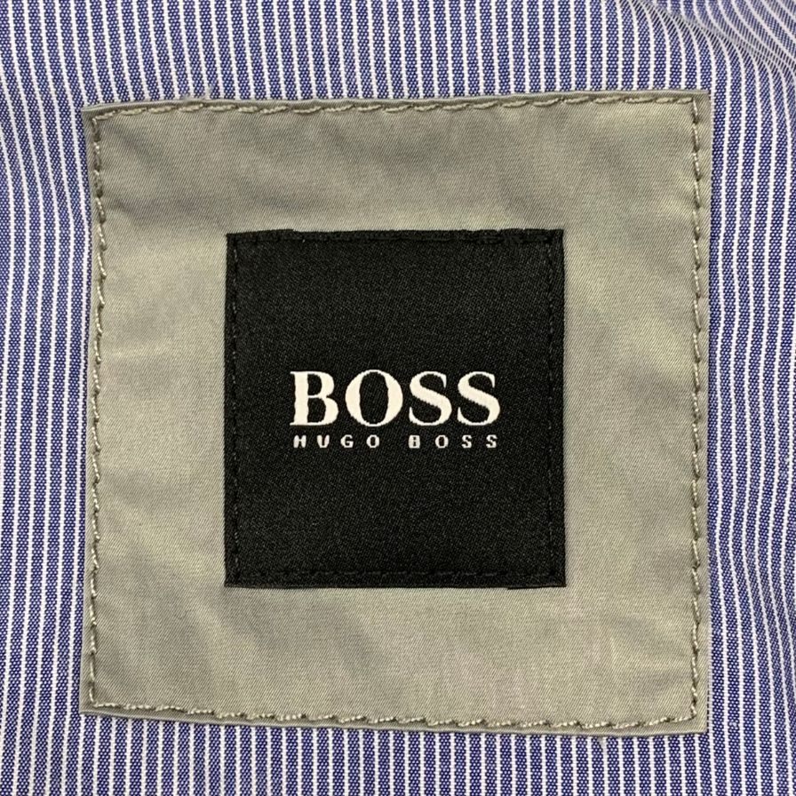 極美品◆ヒューゴボス ナイロン スポーツジャケット フロントジップ メンズ サイズ46R グレー  HUGO BOSS 【AFB33】