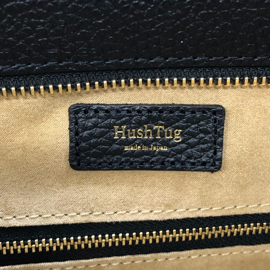 ハッシュタグ トートバッグ グレインレザー ブラック HushTug【AFE4】