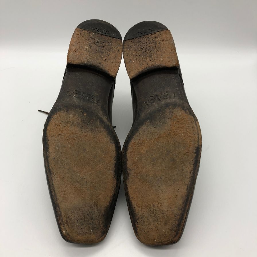 プラダ ダービーシューズ ダークブラウン サイズ5 PRADA 約25.0cm【AFC47】