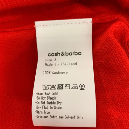 未使用◆キャッシュ＆バルバ カーディガン ウーステッドカシミヤ 150 レッド メンズ サイズ2 IMWSW002 Cash&Barba 【AFB27】