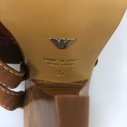 エンポリオアルマーニ レザーサンダル シルバーバックル レディース サイズ37 EMPORIO ARMANI 約23.5cm【YB6】