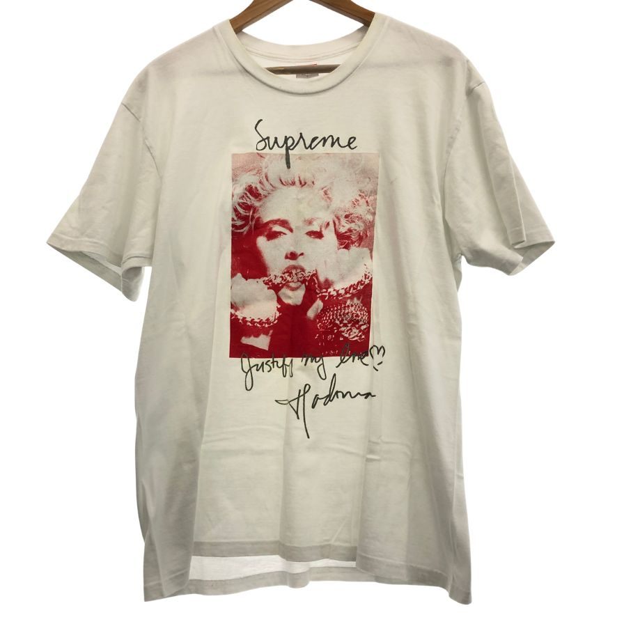 中古◆シュプリーム 18AW Tシャツ Madonna マドンナ ホワイト メンズ サイズL Supreme 【AFB27】