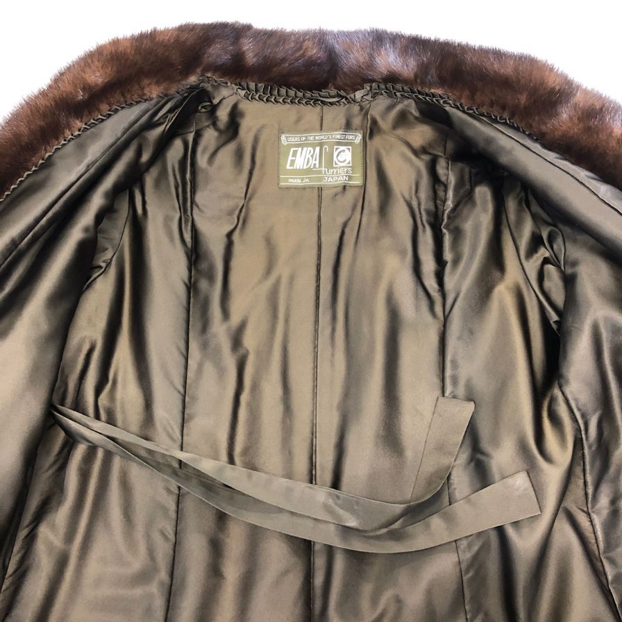 美品◆FUR SALON 高島屋 ファーコート ミンク ロング丈 ブラウン 【AFF22】