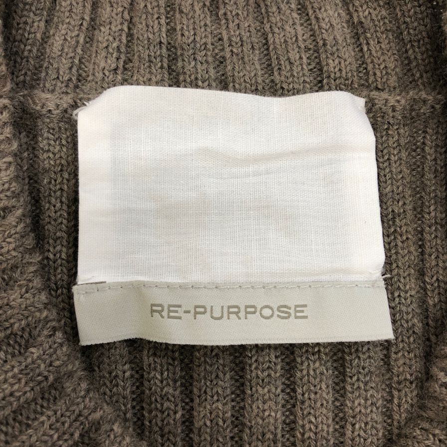 美品◆リパーパス ニット クルーネック ウール メンズ ベージュ サイズL RE-PURPOSE 【AFB15】