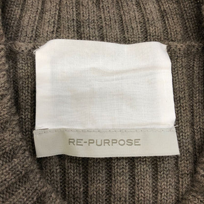 美品◆リパーパス ニット クルーネック ウール メンズ ベージュ サイズL RE-PURPOSE 【AFB15】