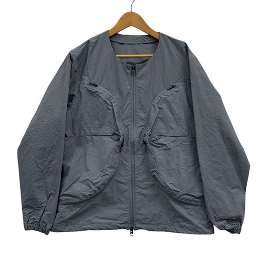 極美品◆デサント ノーカラージャケット ナイロン メンズ サイズL グレー系 DESCENTE 【AFA2】