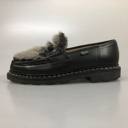 パラブーツ ランス レザーシューズ ミンクファー F59687 ブラック メンズ  サイズ UK6 PARABOOT ビジネスシューズ 約25.0cm【LA】【中古】
