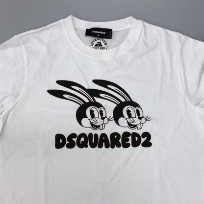 新品同様◆ディースクエアード ツインズラビット Tシャツ メンズ サイズＭ ホワイト DSQUARED2 【AFB8】