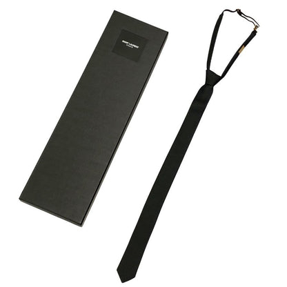 サンローラン パリ ネクタイ サテン ブラック メンズ SAINT LAURENT PARIS【AFI22】