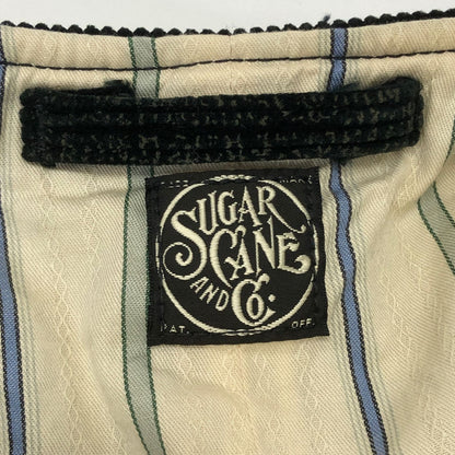 新品同様◆シュガーケーン ベスト ジレ プリント コーデュロイ SC12910 カーキ メンズ サイズ36 SUGAR CANE 【AFA22】