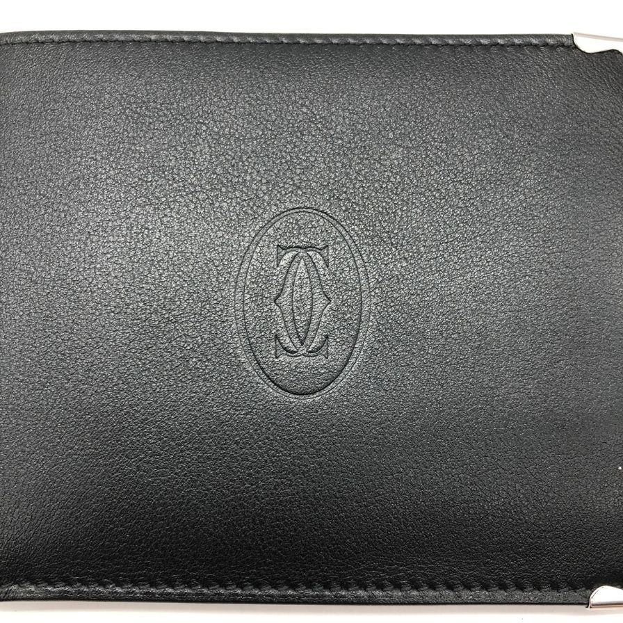 カルティエ 財布 コンパクトウォレット マストライン レザー メンズ ブラック Cartier【AFI5】