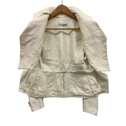 中古◆ドルチェ&ガッバーナ ナポレオンジャケット 金ボタン 90s コットン ホワイト メンズ サイズ42 DOLCE&GABBANA 【AFB20】