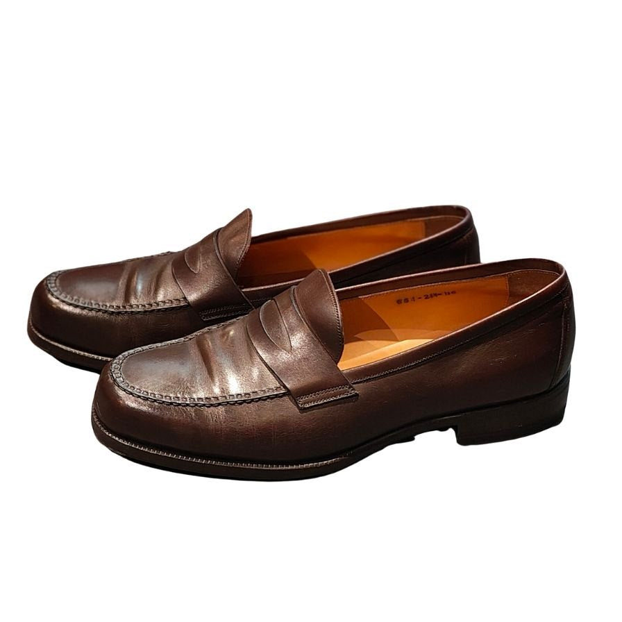 ギンザ ヨシノヤ レザーシューズ ローファー ブラウン メンズ サイズ24.5 GINZA YOSHINOYA ローファー 約24.5cm【LA】【中古】