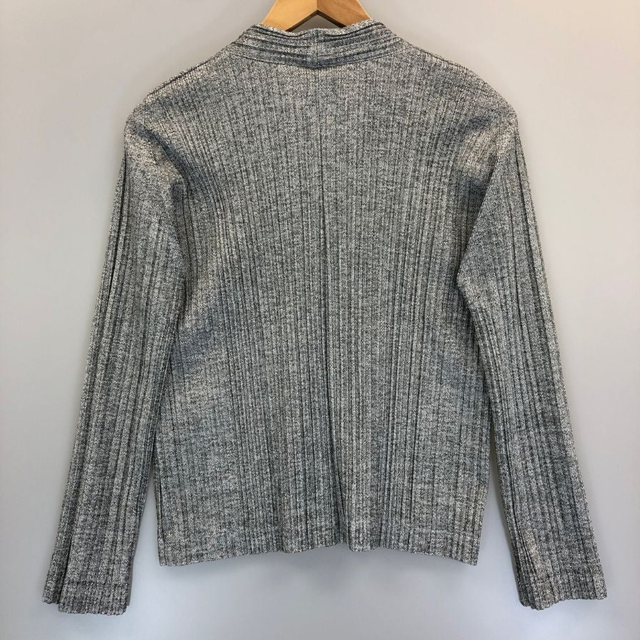 美品◆プリーツプリーズ ブルゾンジャケット PP73-JC603 ポリエステル レディース グレー サイズ3 PLEATS PLEASE 【AFB29】