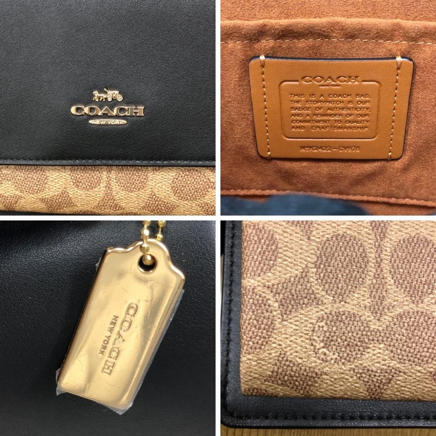 コーチ  クロスボディバッグ クレア シグネチャー レディース ブラック×ベージュ COACH【AFE12】