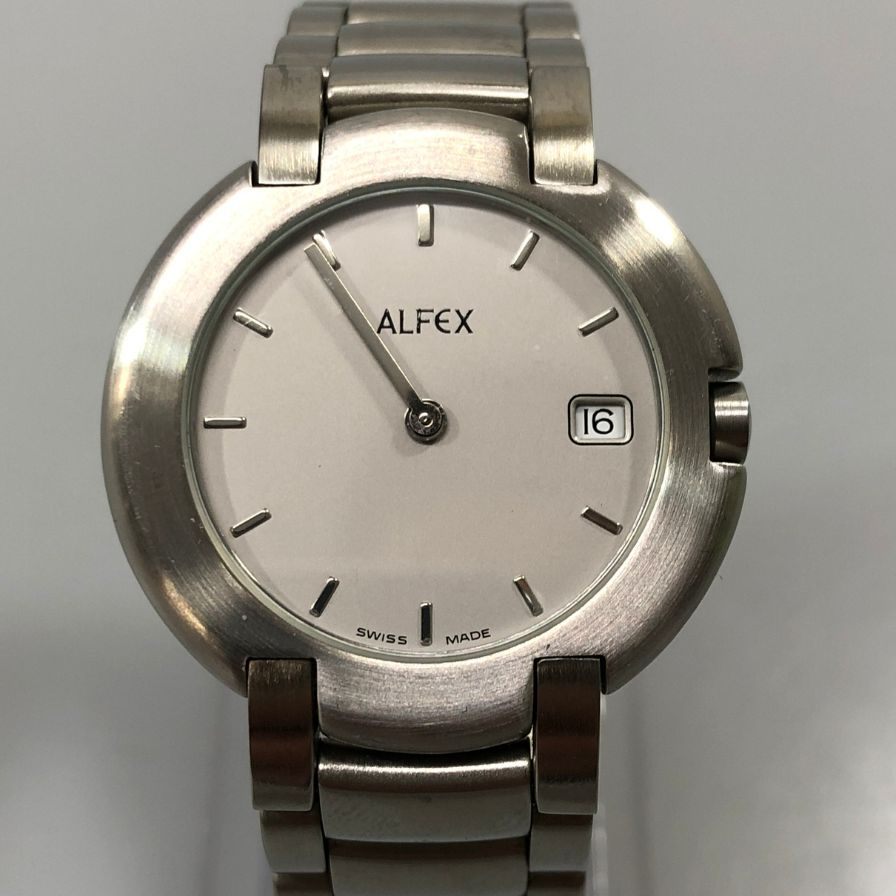 アルフェックス メンズ クオーツ 防水 アナログ 腕時計 シルバー 5305 ALFEX【AFB54】